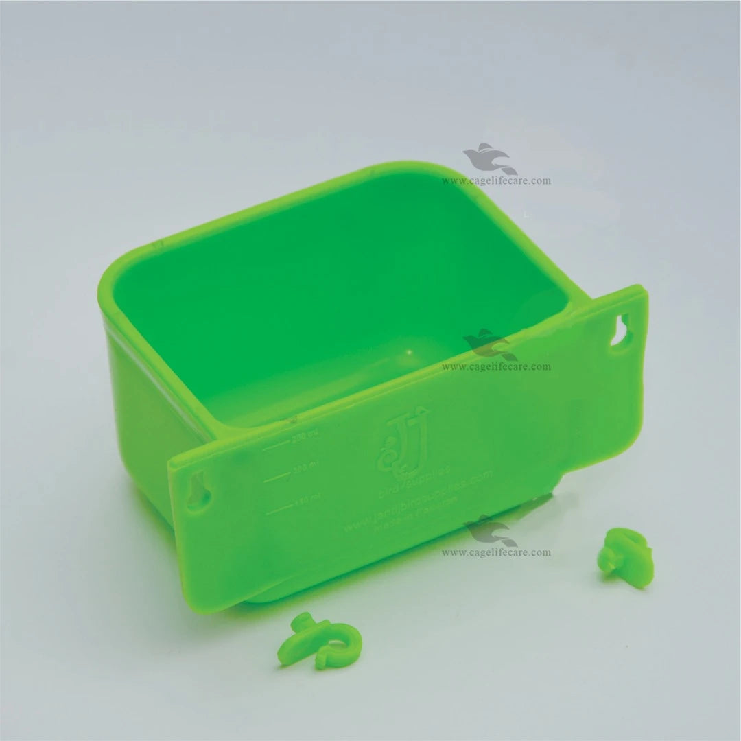 Water And Seed Pot with ML Marking For All Cage Birds with hanging hocks