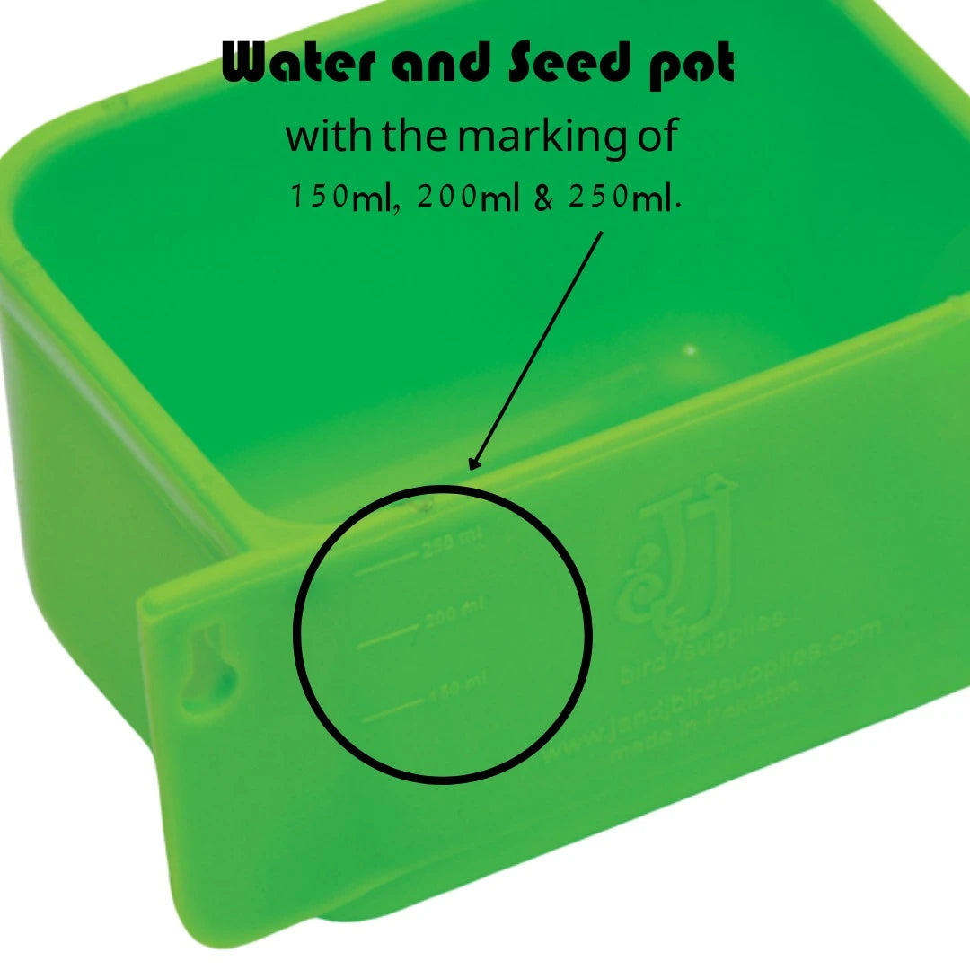 Water And Seed Pot with ML Marking For All Cage Birds