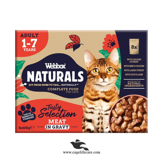 Webbox Naturals Wet Cat Food Pouches – 100g Meat in Gravy