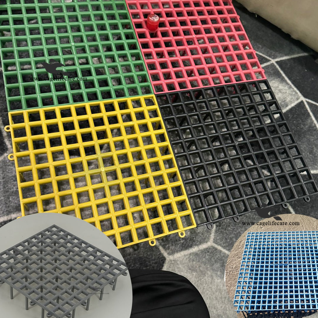 Cage Interlock Animal Plastic Flooring Panels – 1x1 Square Feet, Hygienic & Interlock ...