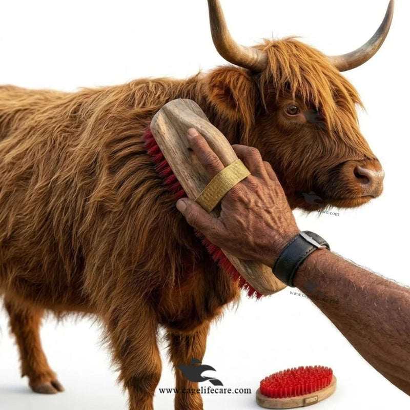 Wood Massage Handy Brush — Grooming Brush for Goats, Cattle, Cow & Horse
