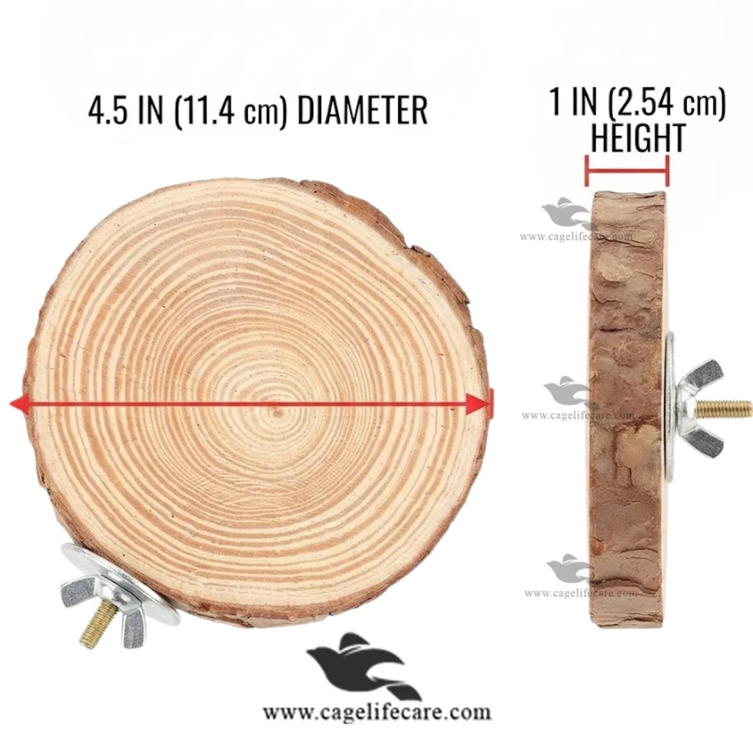 4.5 inch natural wood bird resting stand by Cage Life Care