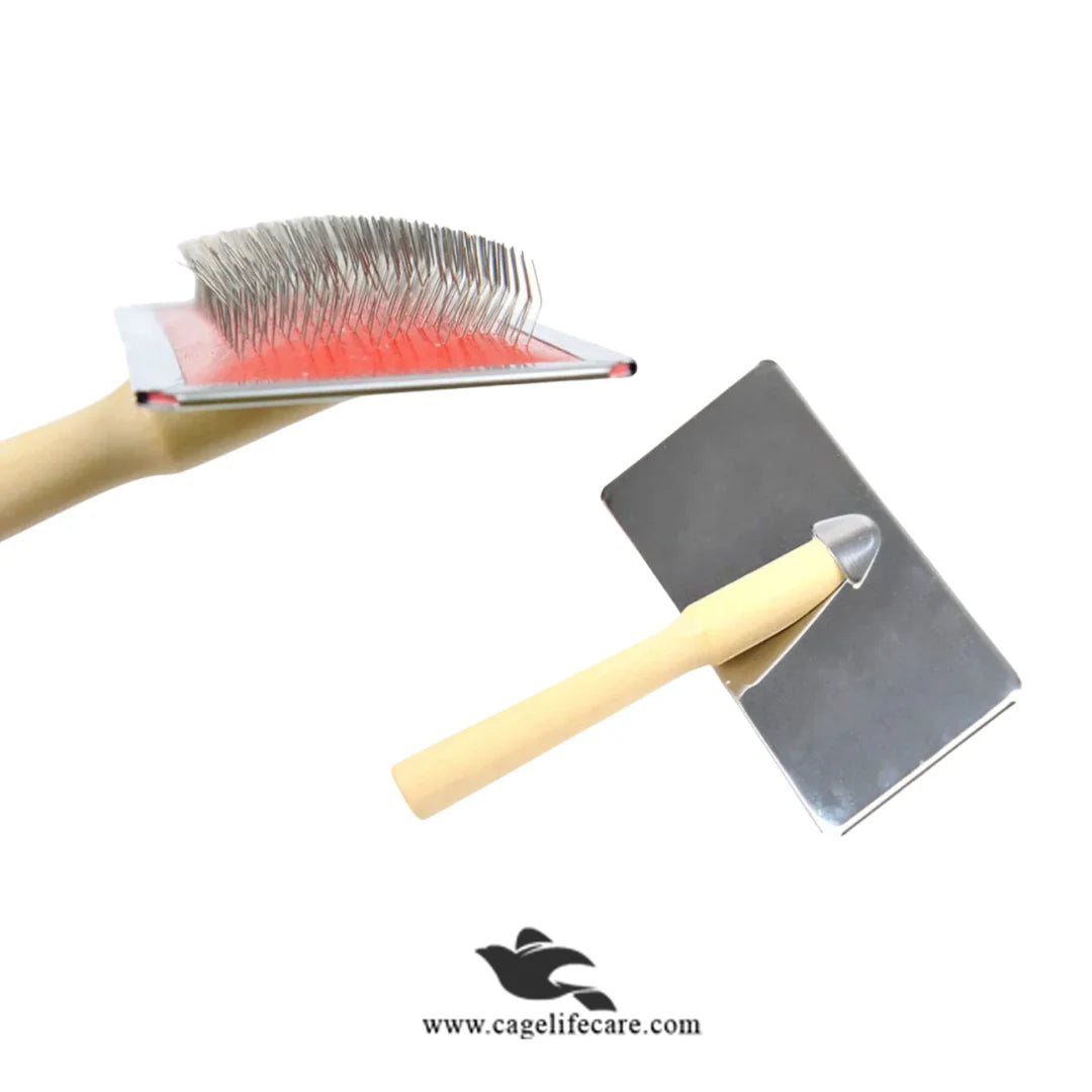 High-quality wooden grooming brush available in S M L XL for cats and dogs