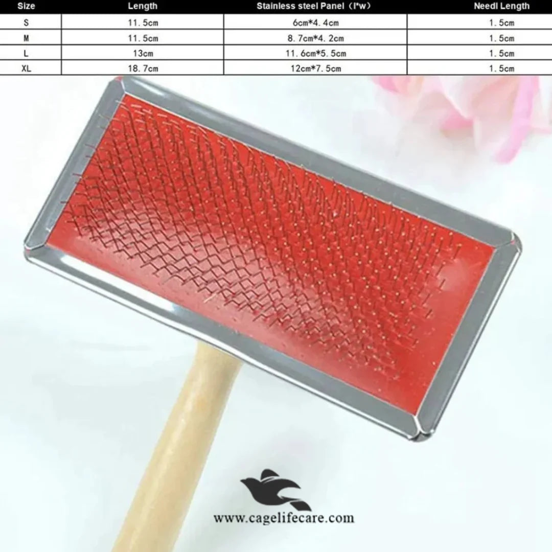 Wooden Slicker Grooming Brush for Dogs & Cats – Deshedding & Detangling