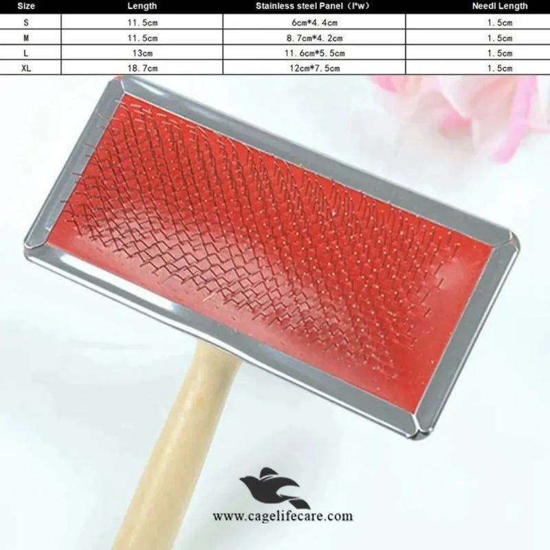 Wooden Slicker Grooming Brush for Dogs & Cats – Deshedding & Detangling
