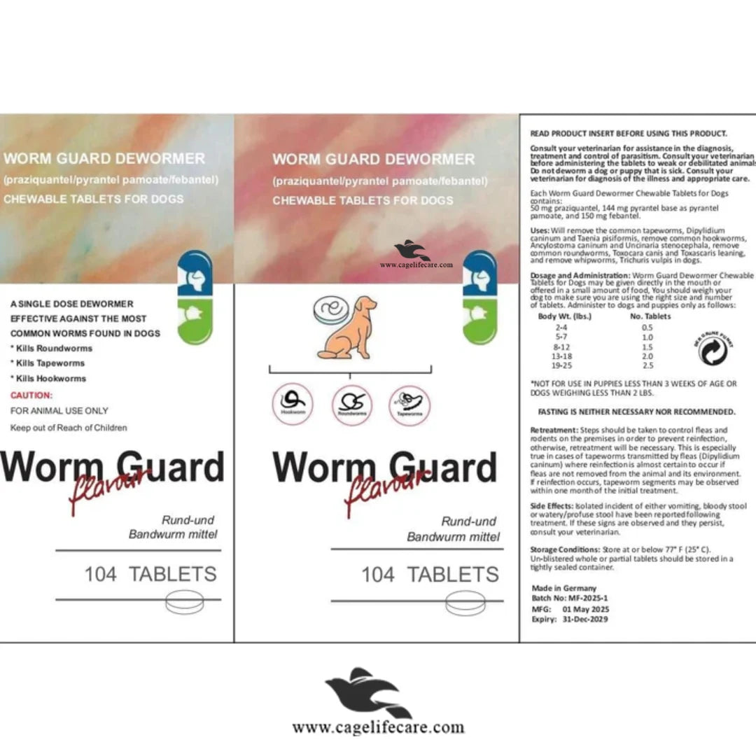 Wormguard Plus for Puppies and Dogs (Original) – 1 Tablet  Broad-Spectrum Dewormer