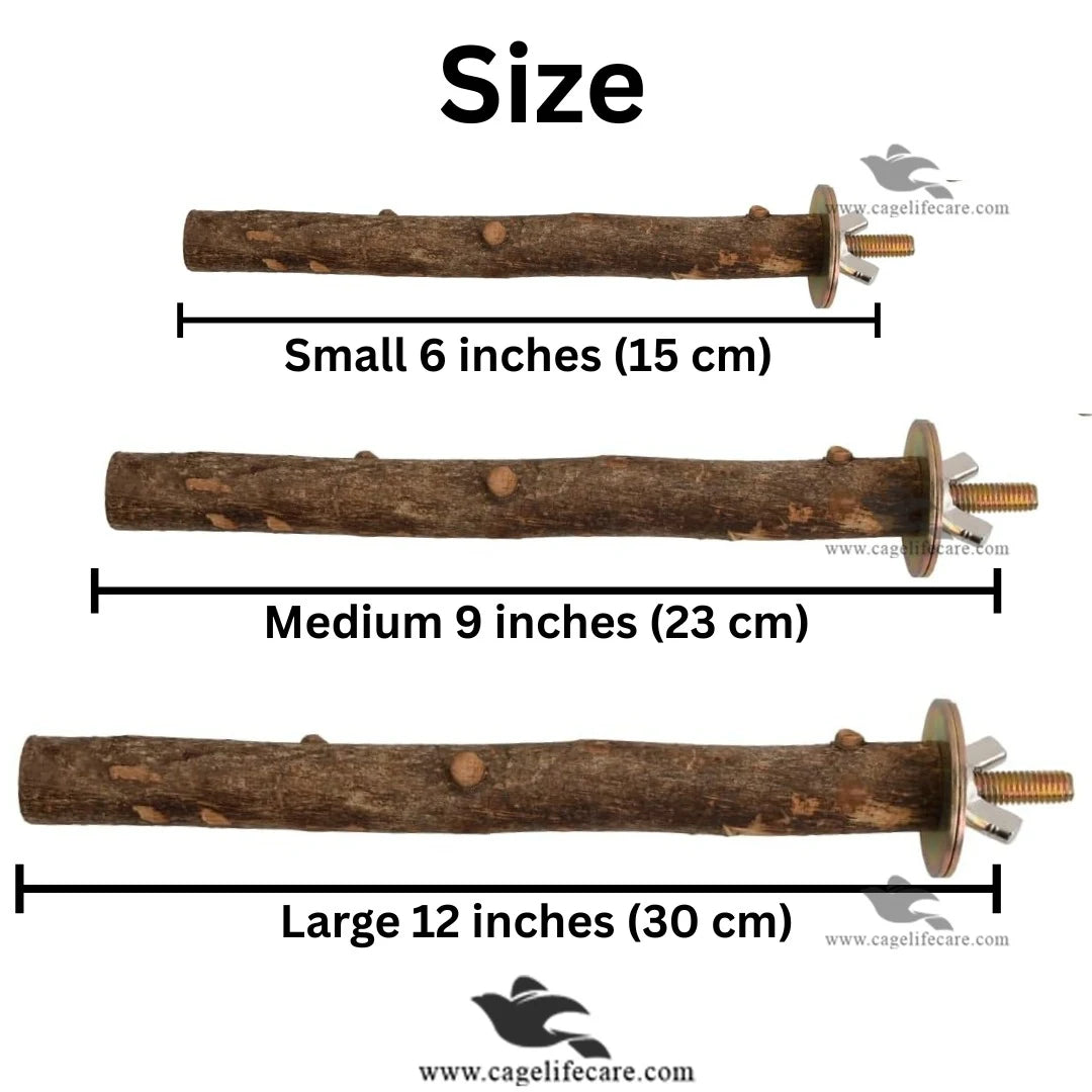 Wing Nut Perch – Natural Tree Branches Sticks for Birds 3 Sizes Diemension Small Medium Large